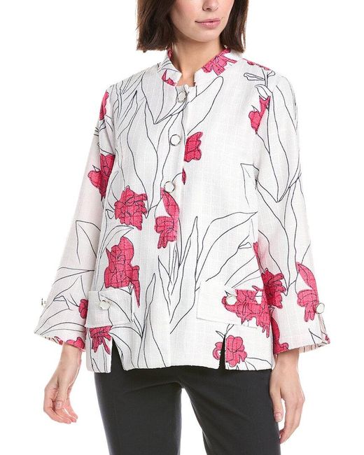 Lemon Grass Red Stand Collar Jacket