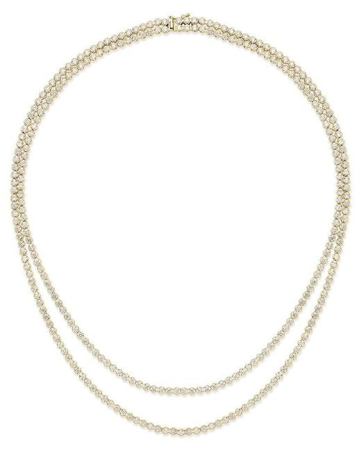 Sabrina Designs Metallic 14K 9.75 Ct. Tw. Diamond Tennis Necklace