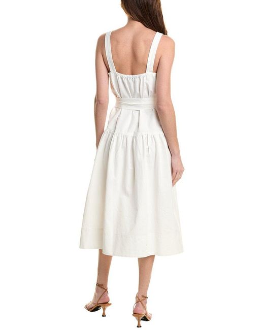 Proenza Schouler White Sasha Linen-Blend Midi Dress