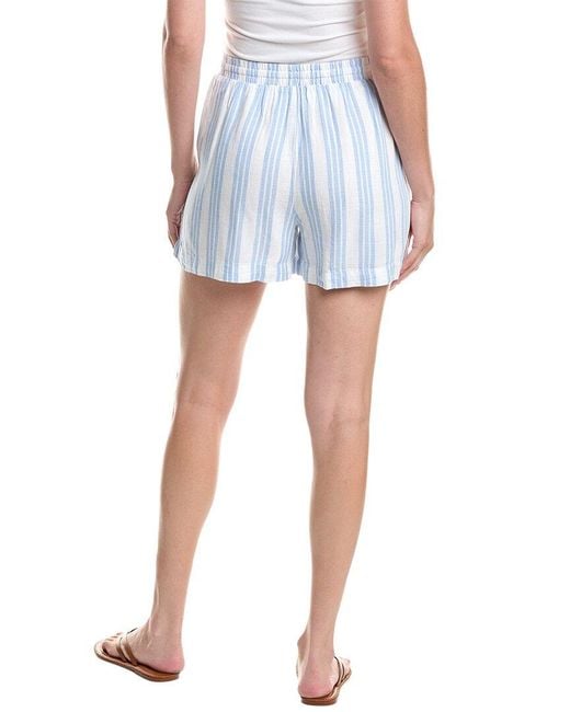 Splendid Blue Linen Blend Drawstring Short
