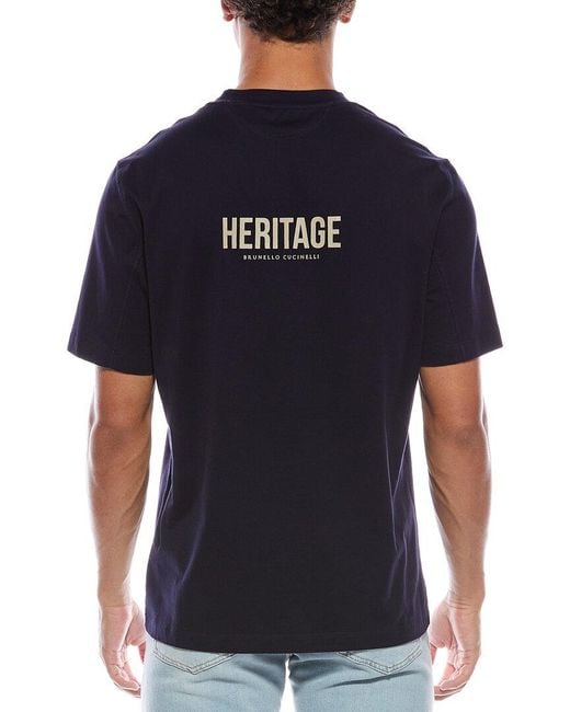 Brunello Cucinelli Blue T-Shirt for men