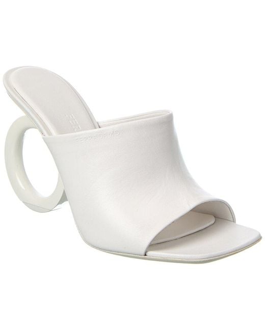 Ferragamo White Astro X5 Leather Sandal