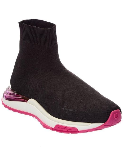 Ferragamo Black Ninette Knit Sock Sneaker