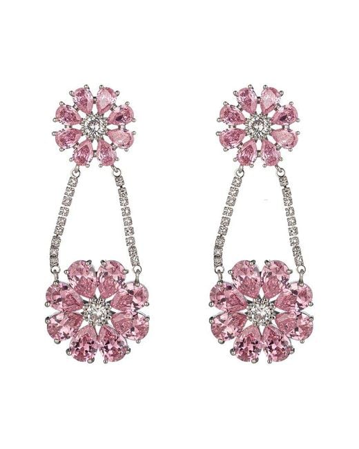 Eye Candy LA Pink Cz Lina Dangle Earrings