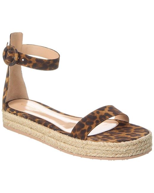 Gianvito Rossi Metallic Suede Platform Sandal