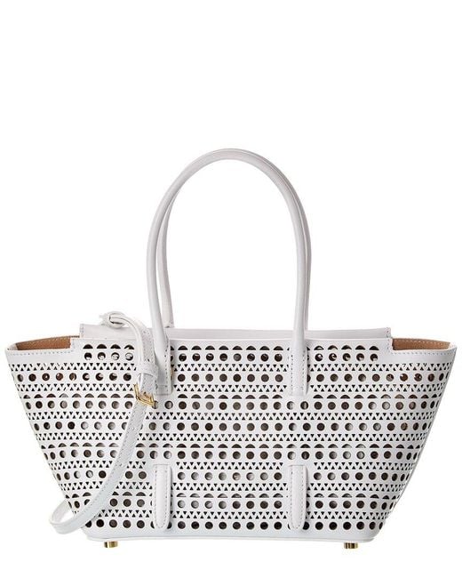 Alaïa White Alaïa Neo Mina 20 Leather Tote