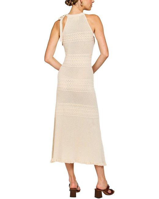 Line & Dot Natural Azie Crochet Midi Dress