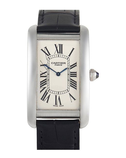 Cartier Black Tank Americaine Platinum Watch 1734B Watch (Authentic Pre-Owned) for men