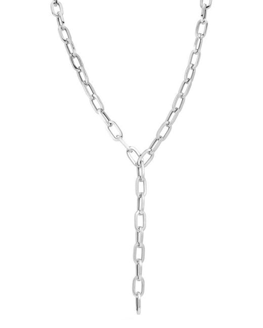 Chloe and Madison Metallic Paperclip Lariat Necklace