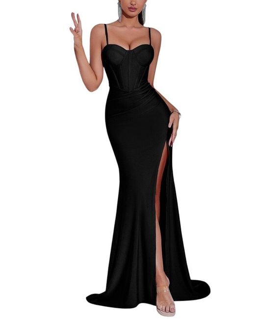 Amanda Royal Black Maxi Dress