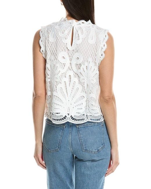 NVLT Blue Sleeveless Lace Top