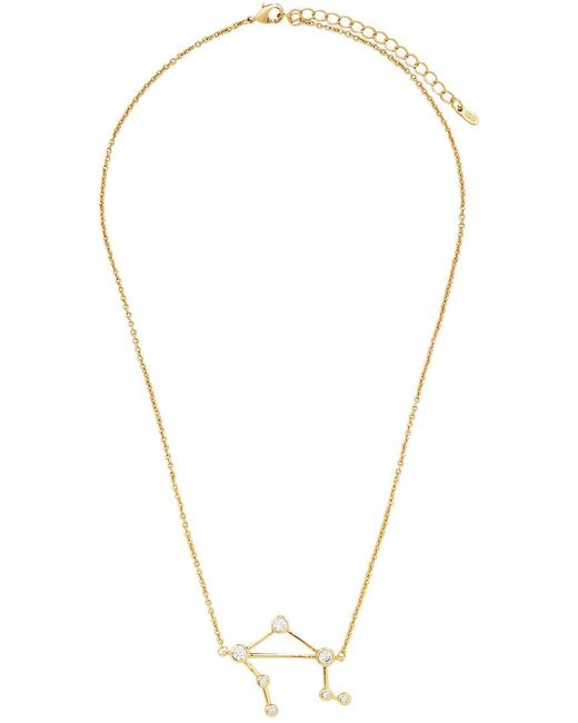 Sterling Forever Metallic When Stars Align Constellation Sign 14K Plated Cz Necklace