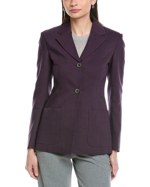 Valentino Purple Wool & Silk-Blend Jacket