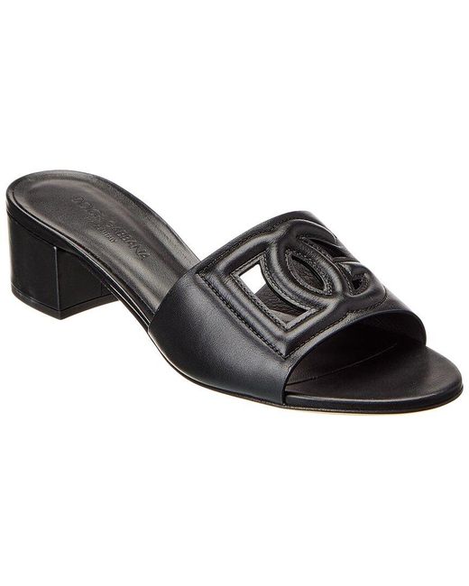 Dolce & Gabbana Black Leather Sandal
