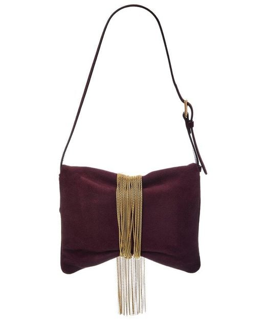 Jimmy Choo Purple Zandra Suede Shoulder Bag