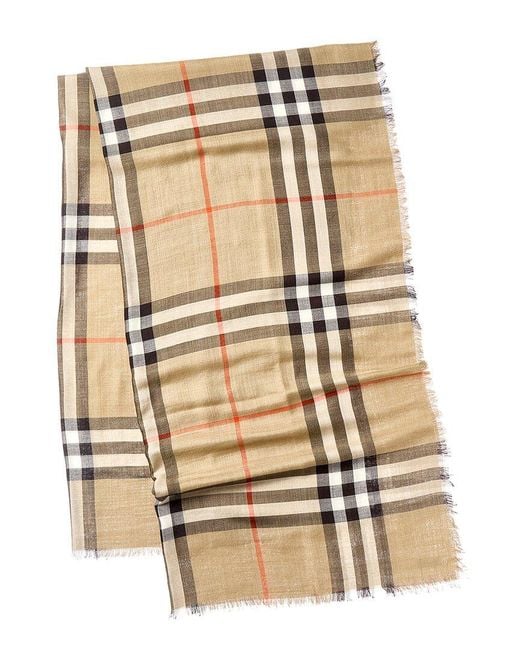 Burberry Natural Check Wool & Silk-Blend Scarf