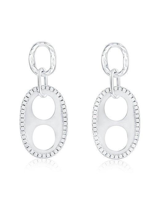 Suzy Levian CZ Jewelry White Suzy Levian Cz Dangle Earrings