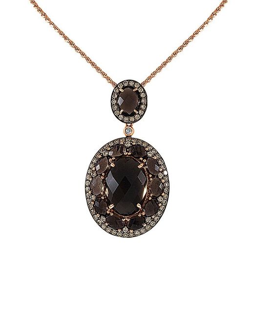 Sabrina Designs Multicolor 14k Rose Gold 17.36 Ct. Tw. Diamond & Smoky Quartz Necklace