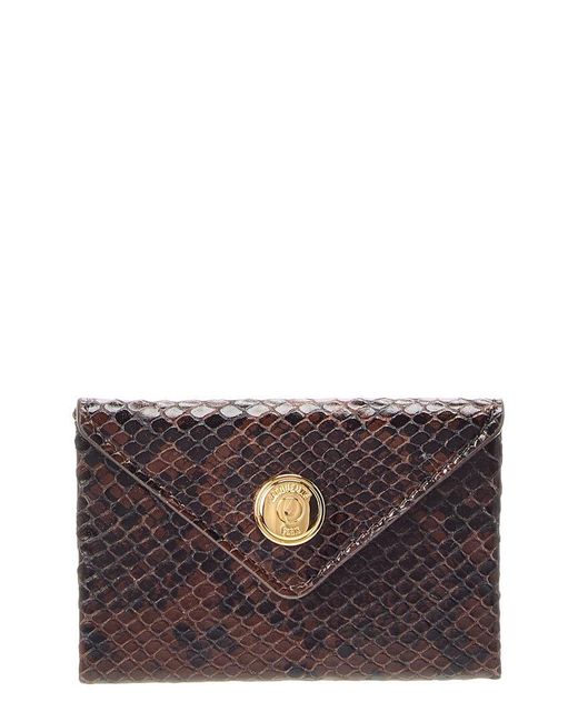 Jacquemus Purple The Enveloppe Python-Embossed Leather Card Holder