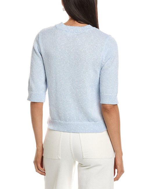Nanette Lepore Blue Elbow Sleeve Spring Pullover
