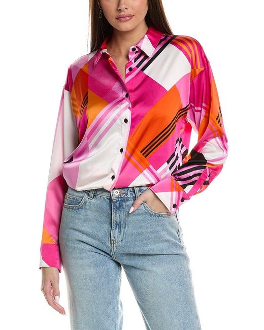 Karl Lagerfeld Red Oversized Shirt