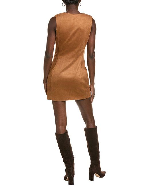 Endless Rose Brown Round Neck Buttoned Mini Dress