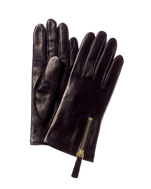 Portolano Blue Zipper Leather Gloves