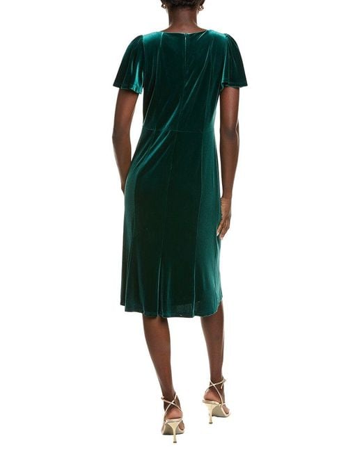 Anne Klein Green Velvet Midi Dress