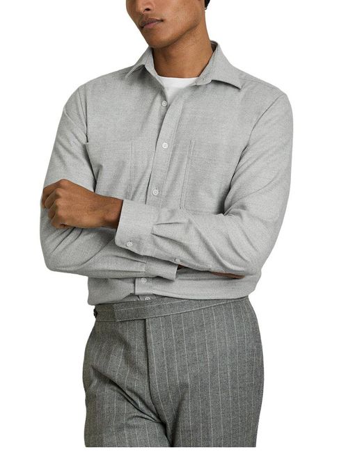 Reiss Gray Twin Pocket Overshirt for men