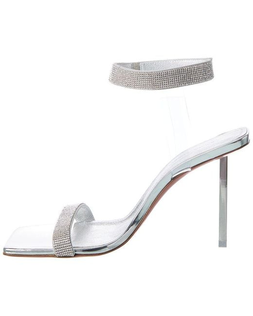AMINA MUADDI White Rih Vinyl & Leather Sandal
