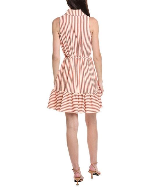 Maison Tara Pink Seersucker Yarn Dye Stripe Shirtdress