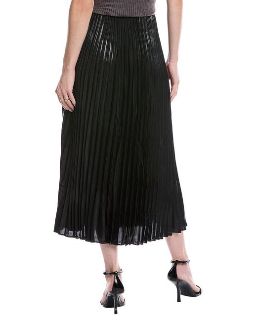 Rag & Bone Black Laurel Shine Midi Skirt