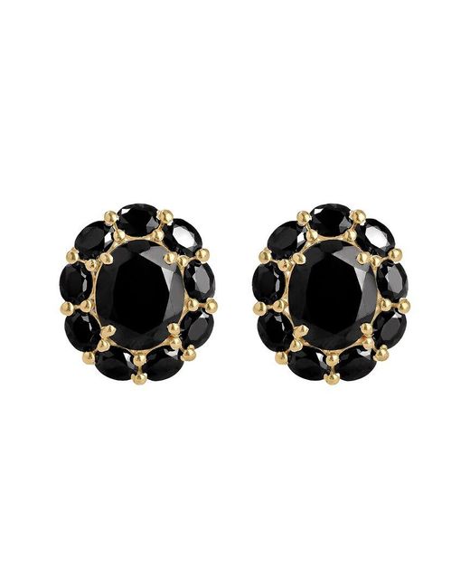TIRAMISU Black Plated 3.21 Ct. Tw. Onyx Stud Earrings