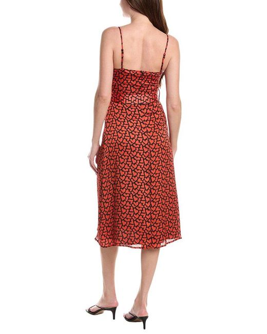 Sam Edelman Red Heart Belted Midi Dress