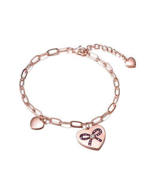 Rachel Glauber Multicolor 18k Rose Gold Plated Cz Love Bracelet