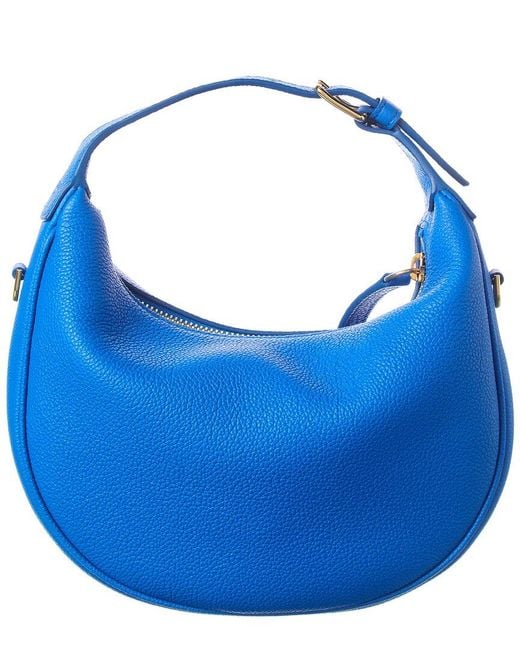 Céline Blue Lulu Teen Leather Hobo Bag