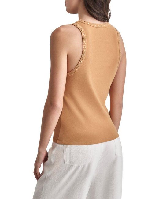 DKNY Gray 2X2 Rib Tank