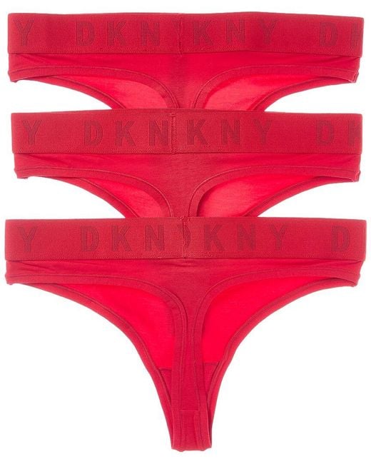 DKNY Red 3Pk Thong
