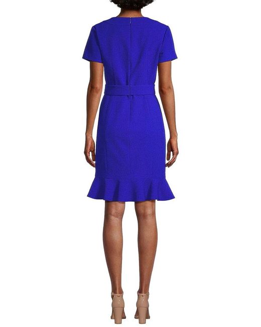 Shani Blue Solid Mini Dress