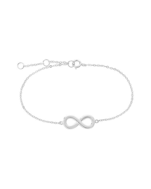 Sterling Forever White Silver Delicate Infinity Bracelet