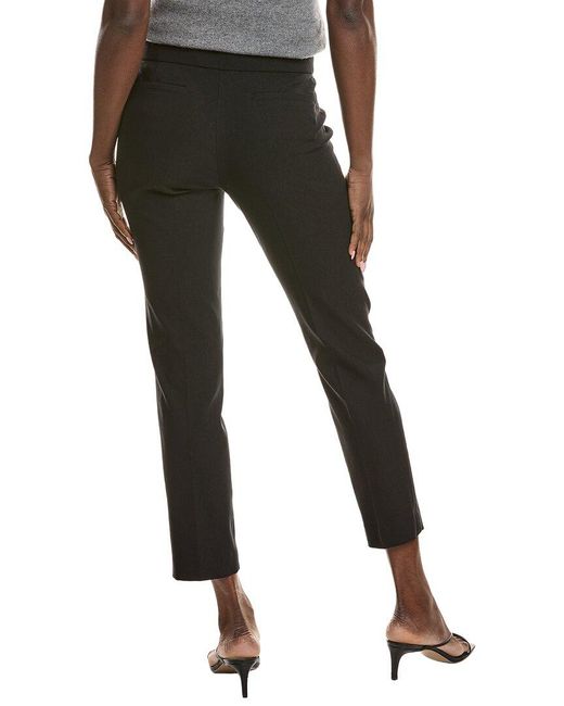 Jones New York Black Pull-On Wide Waistband Straight Ankle Pant