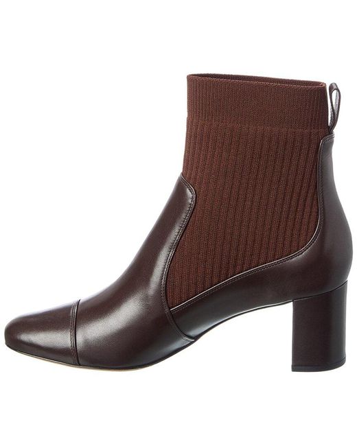 Alexandre Birman Brown Becky 60 Knit & Leather Bootie