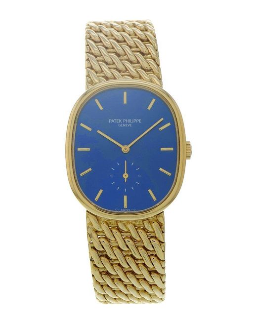Patek Philippe Blue Golden Ellipse Watch, Circa 1990'S (Authentic Pre-Owned) for men