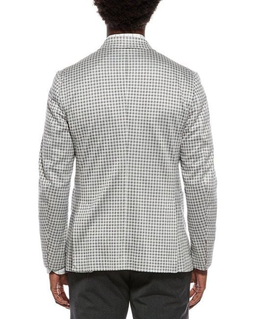 Isaia Gray Capri Silk-Blend Sport Jacket for men