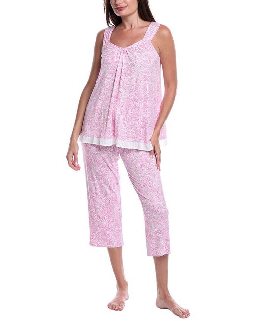 Ellen Tracy Pink 2Pc Tank & Ankle Pant Set