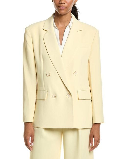 Kenneth Cole Natural Double-Breasted Boyfriend Jacket