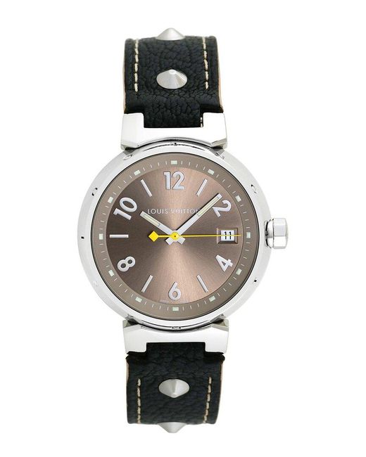 Louis Vuitton Gray Tambour Watch, Circa 2000S (Authentic Pre-Owned)