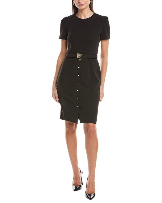 Anne Klein Black Box Pleat Sleeves Sheath Dress