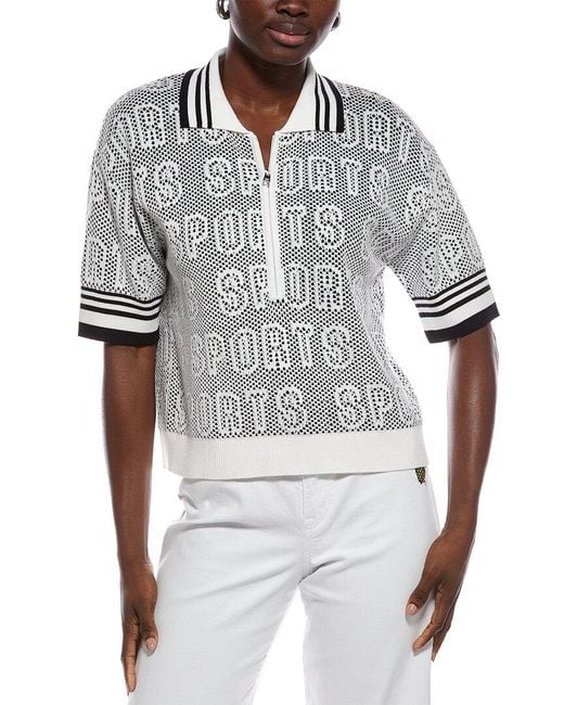 Marc Cain Gray Wool-Blend Polo Shirt