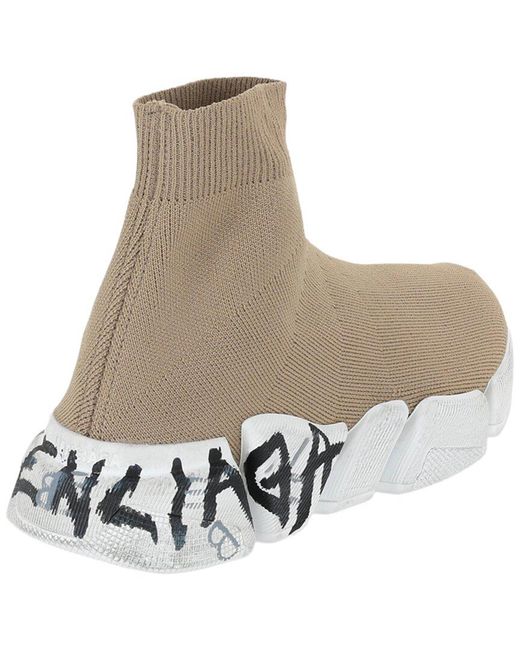 Balenciaga Natural Speed 2.0 Graffiti Knit Sneaker